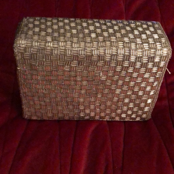 Vintage silver beaded bag - Picture 2 of 5